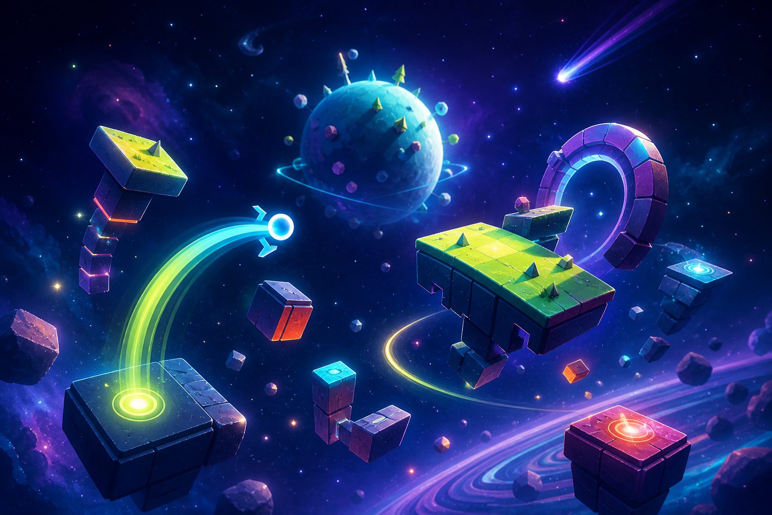 Gravity themed game world representing the Nono Gravity project by R. S. Dhyanesh